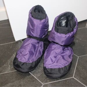Purple and Black Kids Medium Shoes Warm Up Booties Bloch Ballet Dance